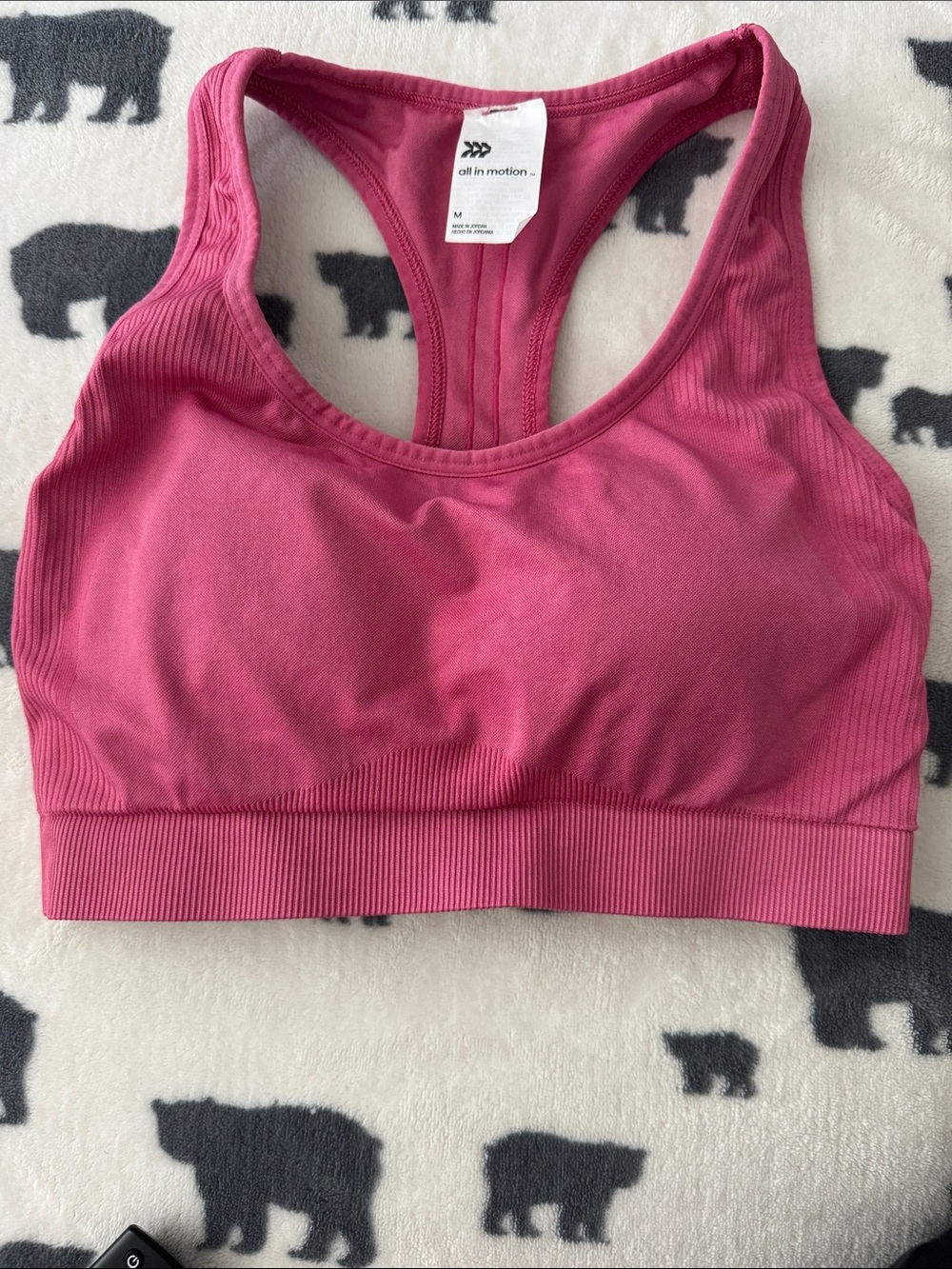 All in motion Rose Pink Seamless Racerback Sports Bra